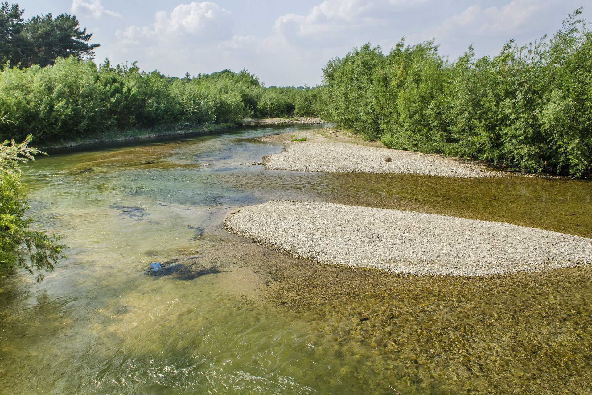 Lippeseeumflut mit Kiesbänken